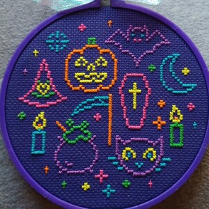 Halloween Neon Cross Stitch