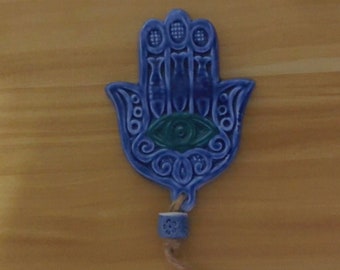 Hamsa Decor, Ceramic Wall Art, Hand of Fatima