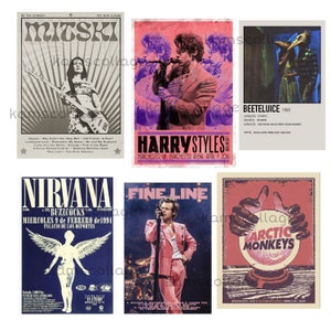 random pack of 6 music posters
