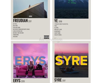 4 artist posters. erys syre ye freudian music posters