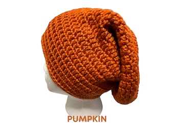 Pumpkin Orange Handmade Crochet Slouchy Beanie,Crochet Hat,Slouchy Hat,Slouchy Beanie,Winter Hat,Hair Emergency,Winter Accessory