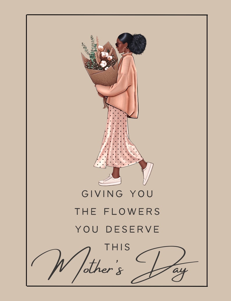 Mother's Day African American Greeting Card,black Greeting Cards,blank ...
