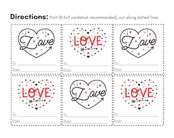 Heart Valentine Printable Cards Color