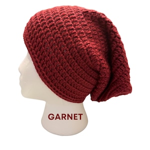 Garnet Handmade Crochet Slouchy Beanie,Crochet Hat,Slouchy Hat,Slouchy Beanie,Winter Hat,Hair Emergency,Winter Accessory