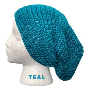 Teal Handmade Crochet Slouchy Beanie,Crochet Hat,Slouchy Hat,Slouchy Beanie,Winter Hat,Hair Emergency,Winter Accessory