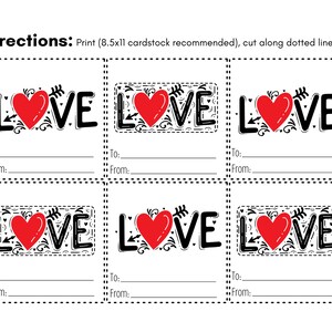 Love Valentine Printable Cards Color