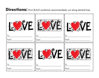 Happy Valentine's Day Printable Cards Circular Color | Etsy