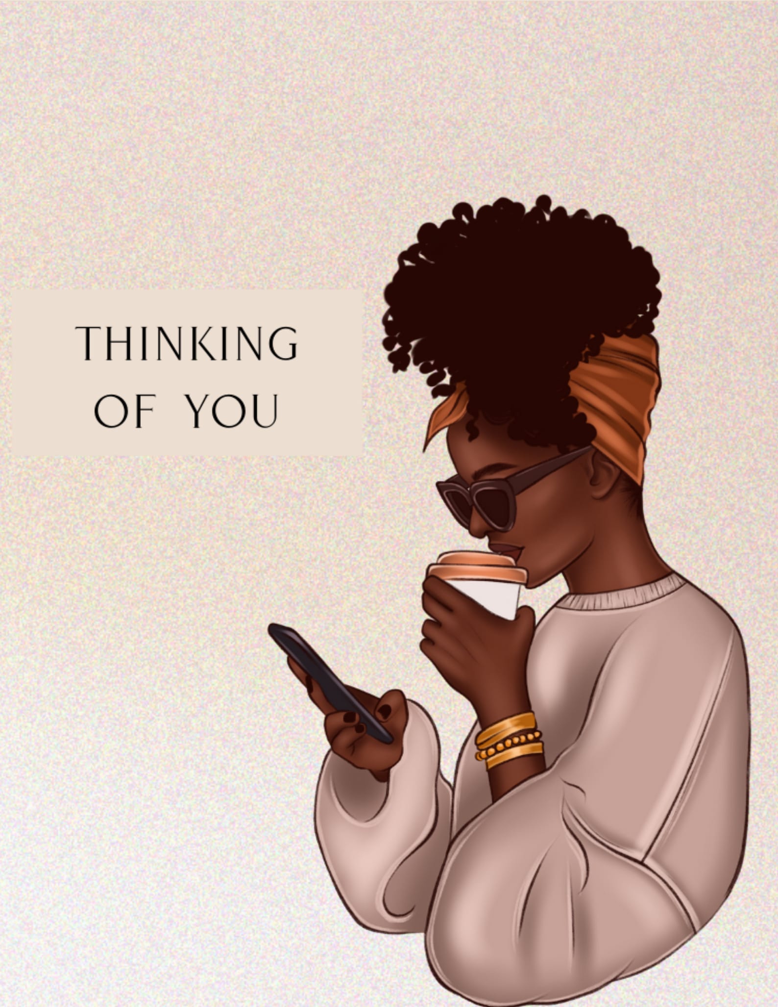 Thinking of You Greeting Card African American Greeting Card Etsy