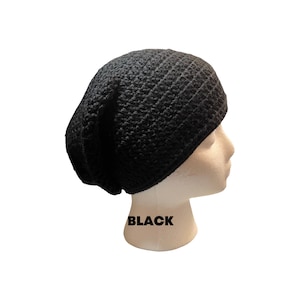 Black Handmade Crochet Slouchy Beanie,Crochet Hat,Slouchy Hat,Slouchy Beanie,Winter Hat,Hair Emergency,Winter Accessory