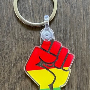 Black Power Fist Keychain, Keychain Charm,Bag Charm,Zipper Charm
