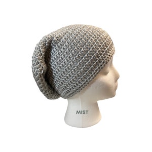 Gray Handmade Crochet Slouchy Beanie,Crochet Hat,Slouchy Hat,Slouchy Beanie,Winter Hat,Hair Emergency,Winter Accessory