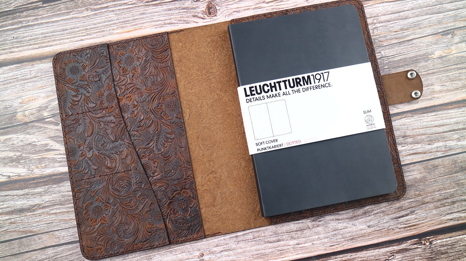 Notebook Folio Cover Leather Journal Cover fit 3.5 x Etsy