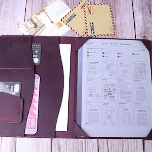 Adatto su misura per Remarkable Paper Pro Remarkable 2 Cover, per Remarkable 1 Folio Organizer, supporto per penna in pelle Remarkable 2 Custodia viola 10PCGRE