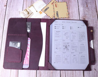 Customized Fits Remarkable Paper Pro Remarkable 2 Cover,for Remarkable 1 Folio Organizer,Pen cradle Leather Remarkable Purple Case 10EERE01