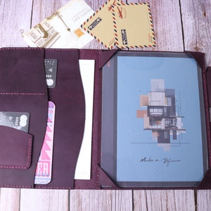 Funda organizadora tipo folio para Tab X C Boox Palma Note Air 4C de ONYX BOOX personalizada, soporte para bolígrafo, funda de cuero envejecido morado para Tab Ultra C Pro, 10 unidades GBX