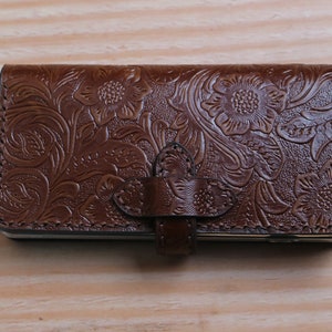 Capa carteira de couro legítimo para iPhone 16e 15 Pro Max 15 Plus 14 Pro Max 14 Plus, capa carteira 13 Pro Max, capa carteira para iPhone SE estilo livro chocolate
