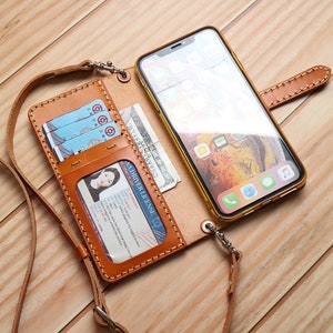 Umhängegurt iPhone 16e 15 Pro Max 15 Plus 14 Pro Max 14 Plus Ledertasche Ledertasche Leder Flip Handytasche Personalisiertes Gelbes Leder
