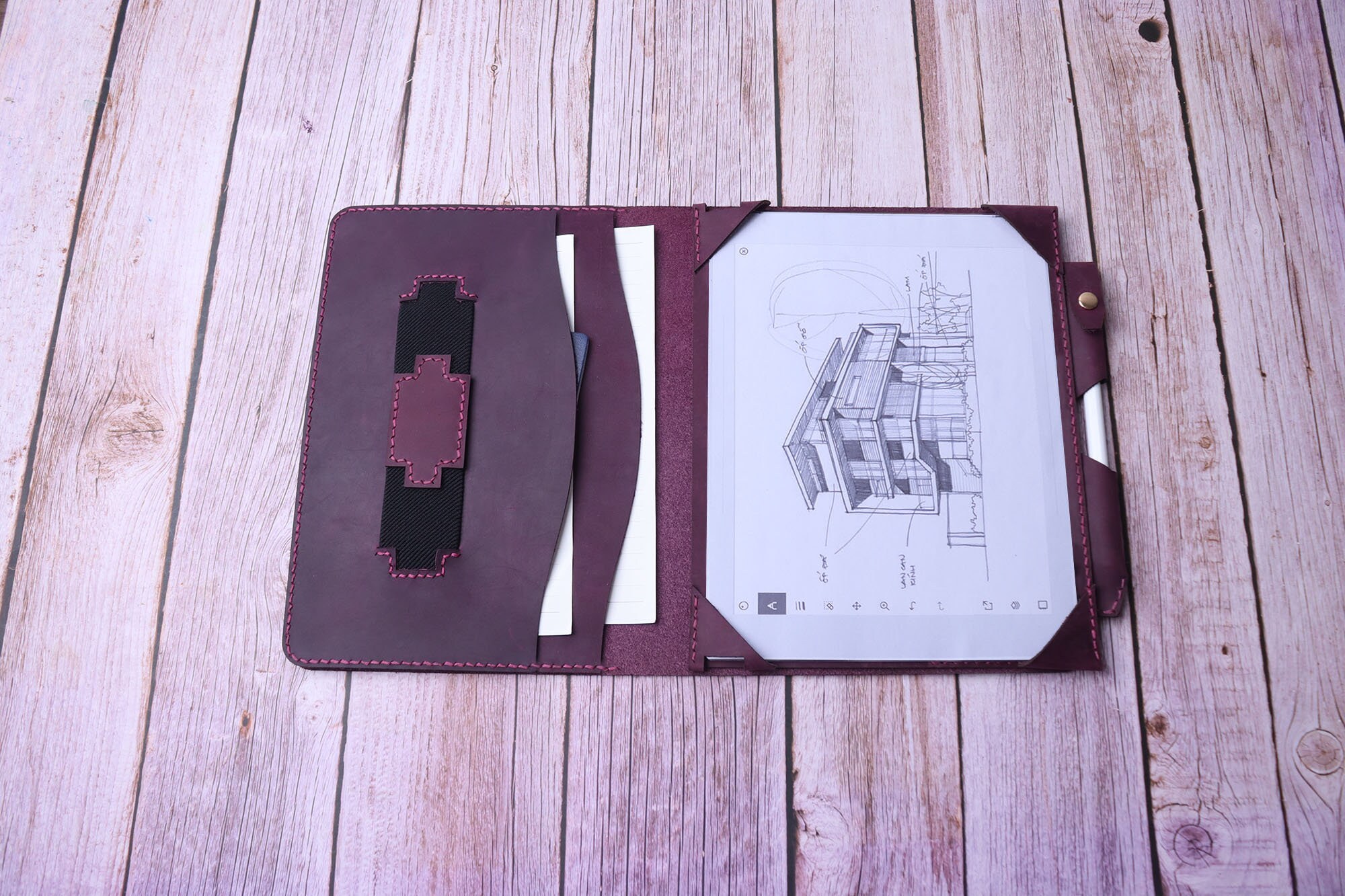 パープルレザー Supernote Manta A5X2 A6 X2 Nomad、A5 X タブレット