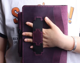 Purple Leather Supernote Manta A5X2 A6 X2 Nomad,A5 X Tablet Case with Spacious Storage Secure Zipper Pocket and Elastic Handle 10DGSN01