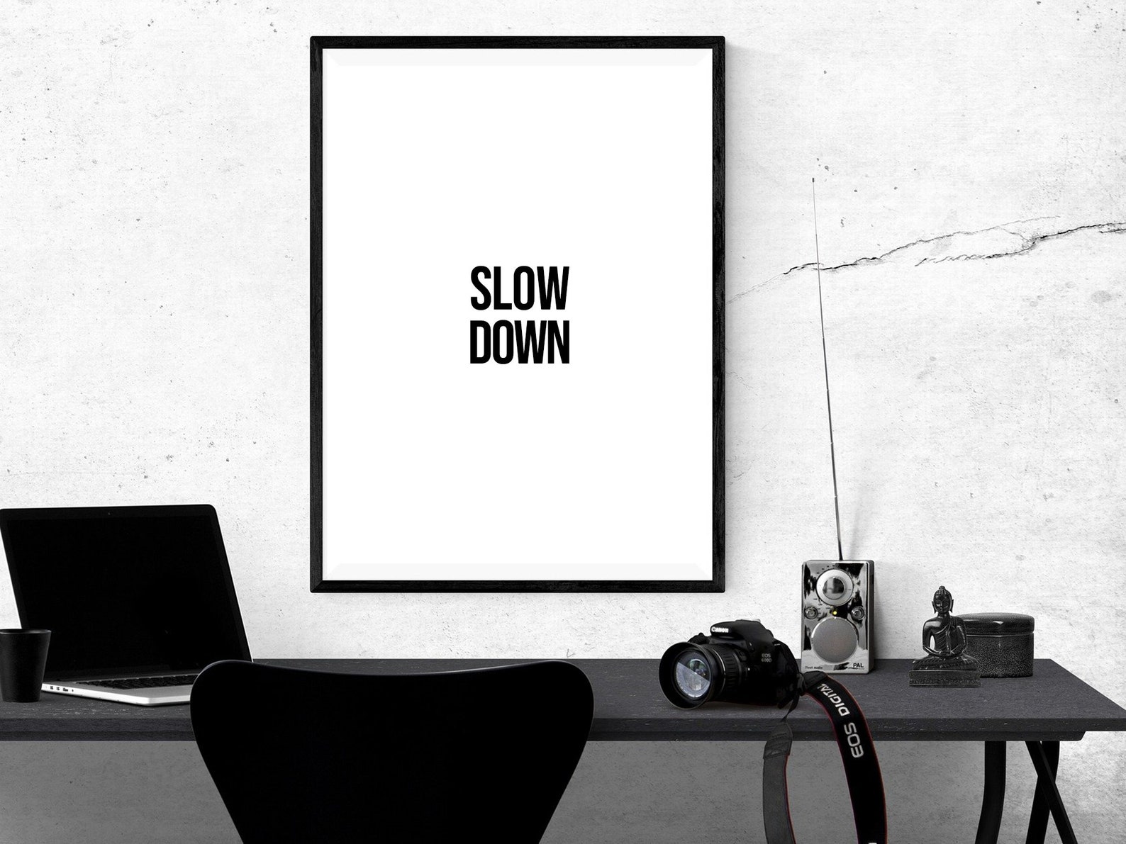 Slow Down Printable Poster Typography Wall Art Inspiration | Etsy