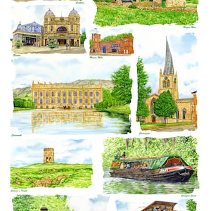 Peak District, Derbyshire  ( Multi image) 100% Cotton Tea Towel