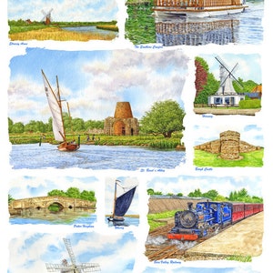 Views of The Norfolk Broads 100% katoenen theedoek