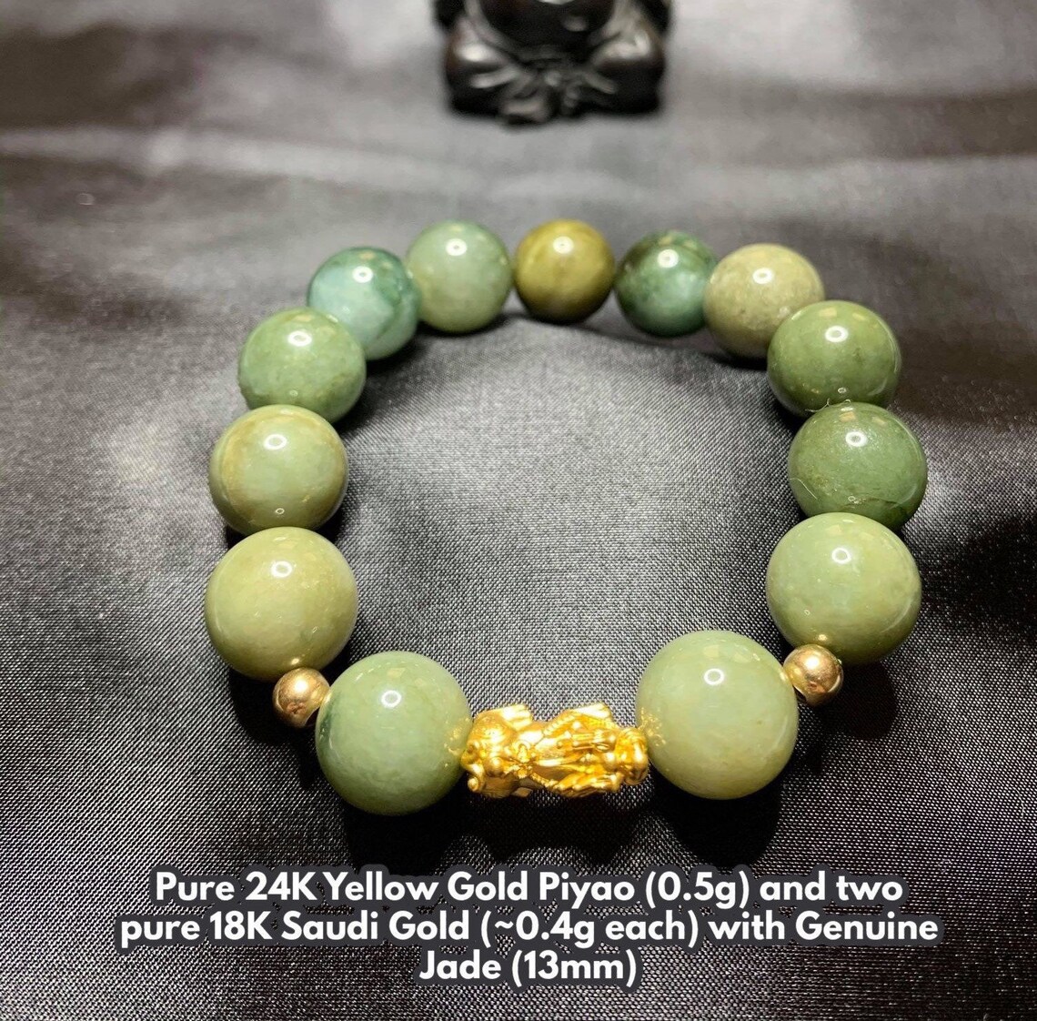 Pure 24K Yellow Gold Piyao and two pure 18K Saudi Gold with Etsy