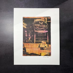 Farm to Table | 5x7 Monoprint Photography | Mixed Media Photo Art