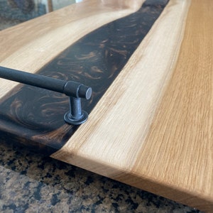 Large Hickory & Mahogany Brown Epoxy Charcuterie Board