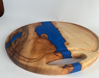 Maple and Iridescent Blue Charcuterie Board