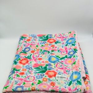 Breast Cancer Survivor gift, Hope Blanket, Personalize, Pink Ribbon, Supportive gift, Get well Soon Gift, Chemo Blanket, Minky Blanket