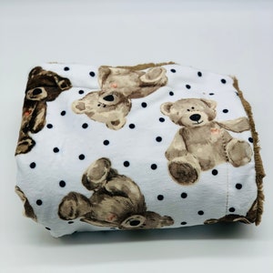 Coperta per neonati in Minky Teddy Bear: regalo personalizzato per neonati