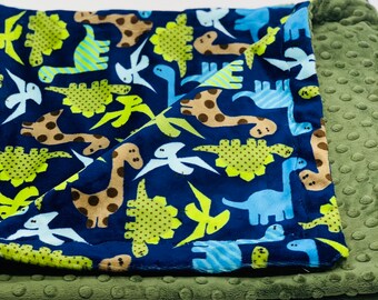 Dinosaur Minky Baby Blanket, Baby Shower Gift, Personalize, Boys Blanket, Green, Luxurious, Toddler, Nap time, Sensory Blanket