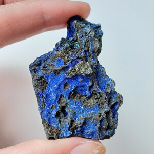 Raw Blue Azurite Specimen | Azurite with Green Malachite Crystal Cluster