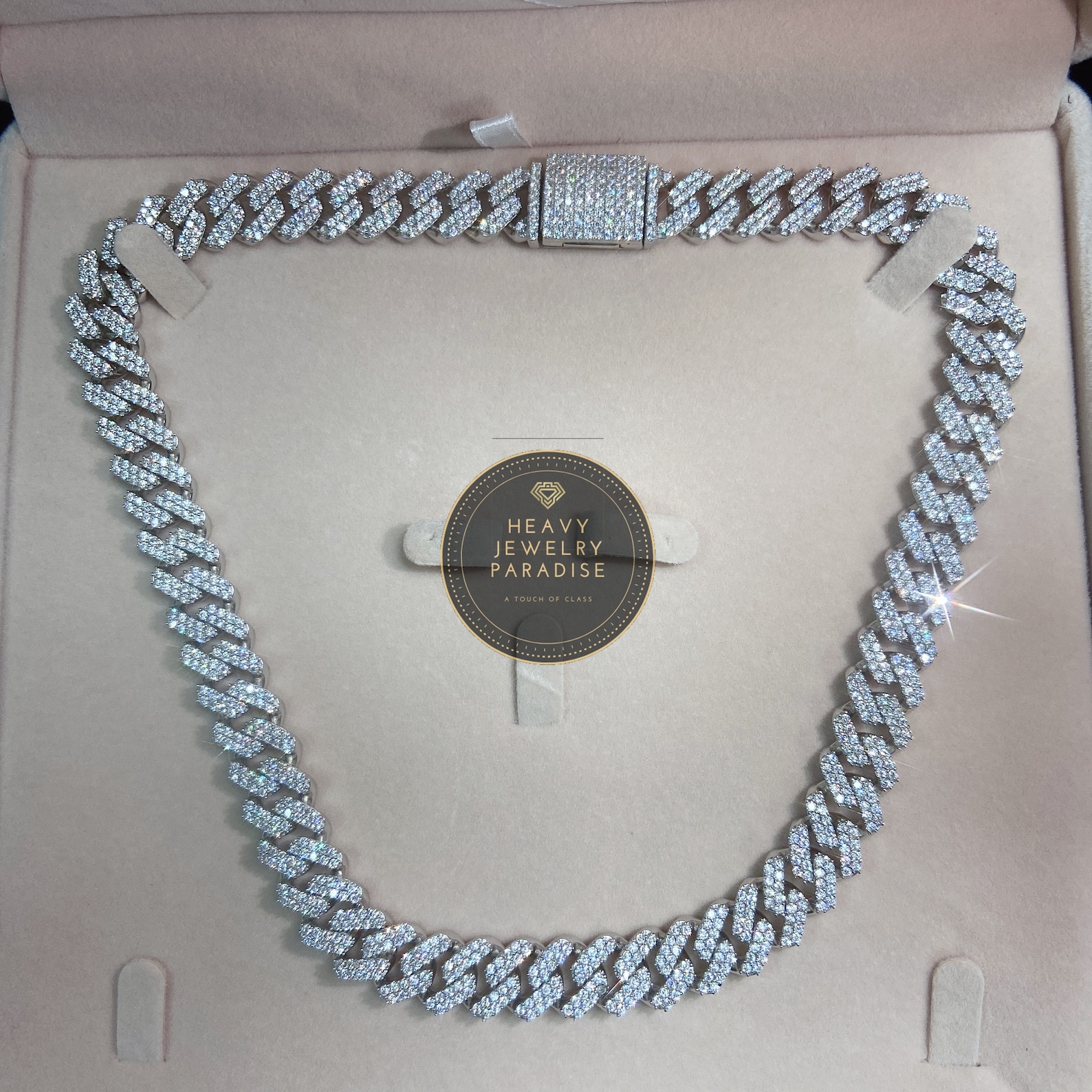 Iced Out Men 925 Sterling Silver Cuban Link Chain 12MM VS1 Etsy