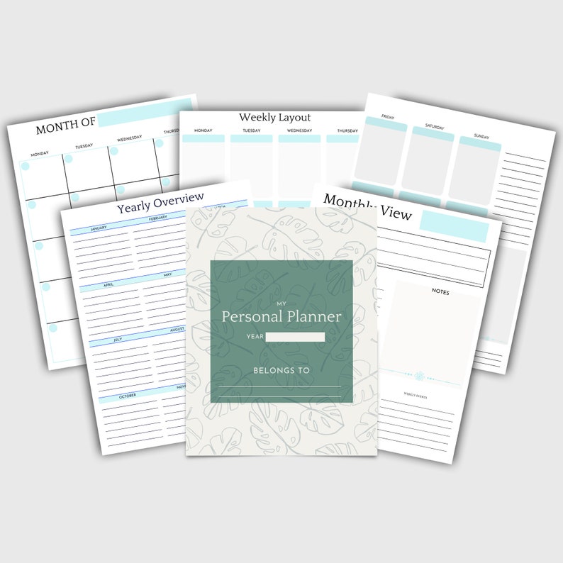 Personal Planner Printables, Undated Daily and Weekly Planner Digital ...