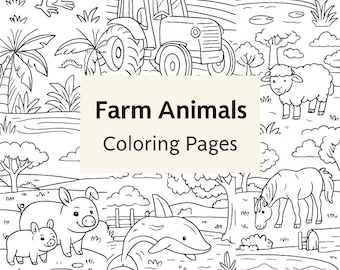 Desenhos para colorir de animais da fazenda | 11 folhas em PDF para imprimir | Livro de colorir para crianças e adultos com tema de fazenda
