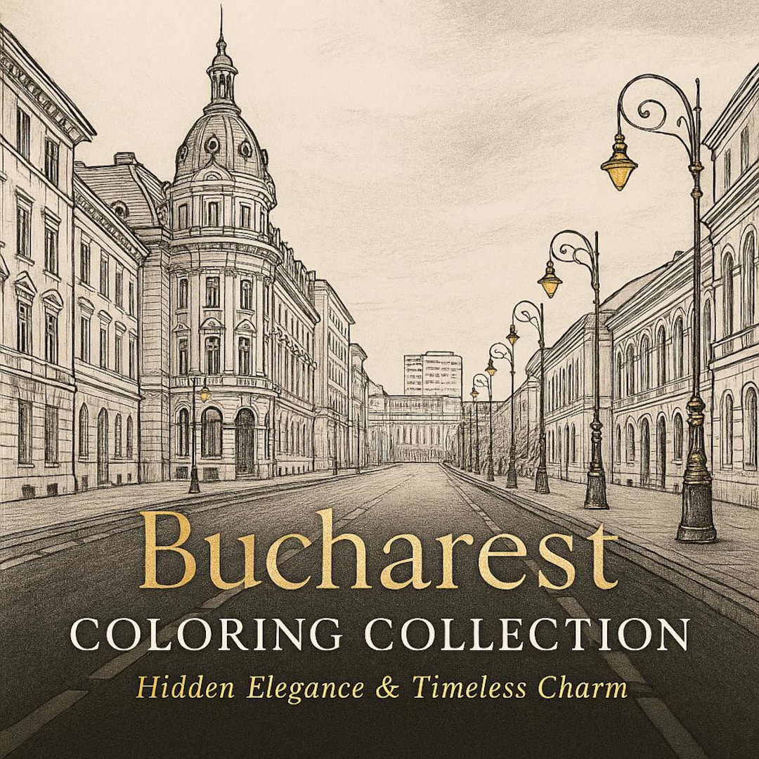 Bucharest Coloring Pages | Elegant European Architecture Printable Art ...