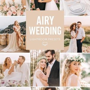 Airy Wedding Lightroom Mobile Presets | 10 Soft and Romantic Filters for Bridal Photography | DNG Preset Pack for Light & Bright Editing