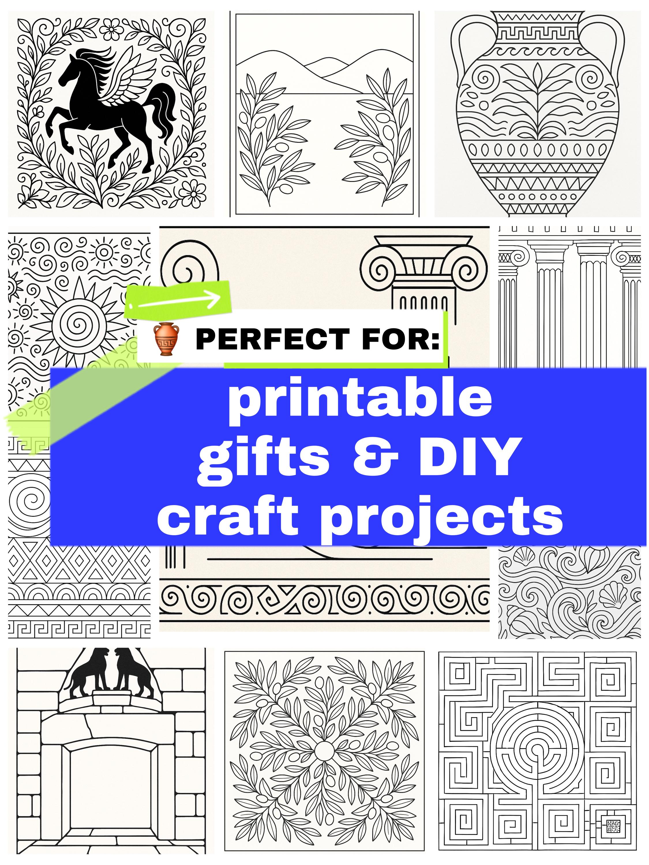 Argos Coloring Pages | Ancient Greek Patterns and Architecture Line Art ...