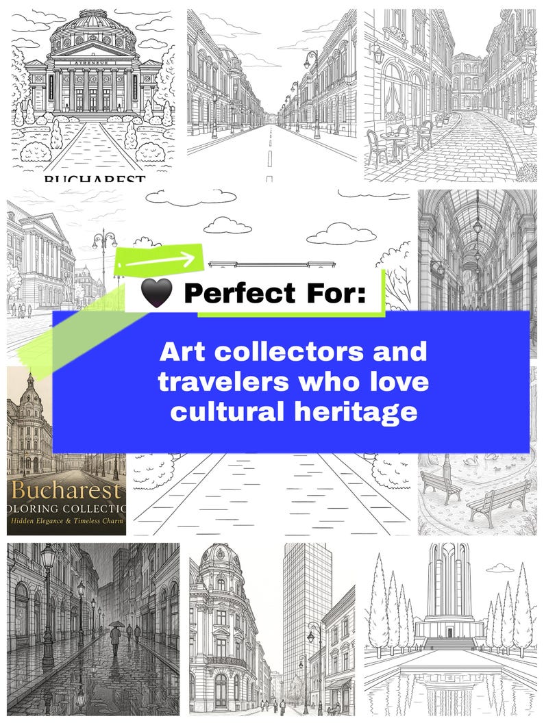 Bucharest Coloring Pages | Elegant European Architecture Printable Art ...