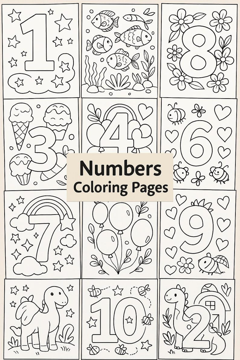 Numbers For Coloring Numbers Coloring Pages | 1-10 Printable Activity Sheets | Fun ...