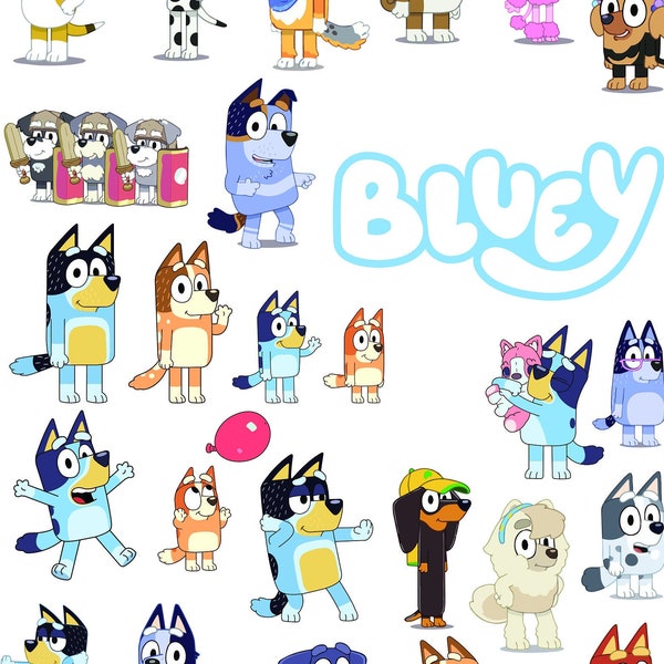 Vinyl Wall Decals Bluey All Characters F8C