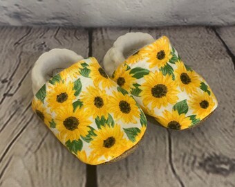 sunflower baby shoes