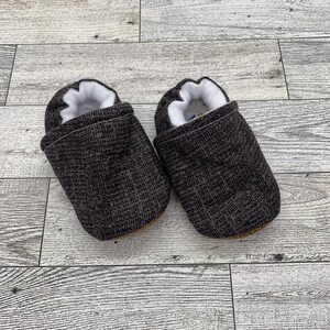 Black Baby Moccasins: Handmade Soft Sole Crib Shoes