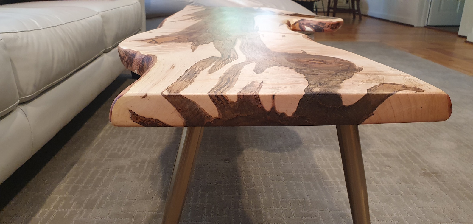 Ambrosia Maple Live Edge Coffee Table with Gold Metallic Epoxy Etsy