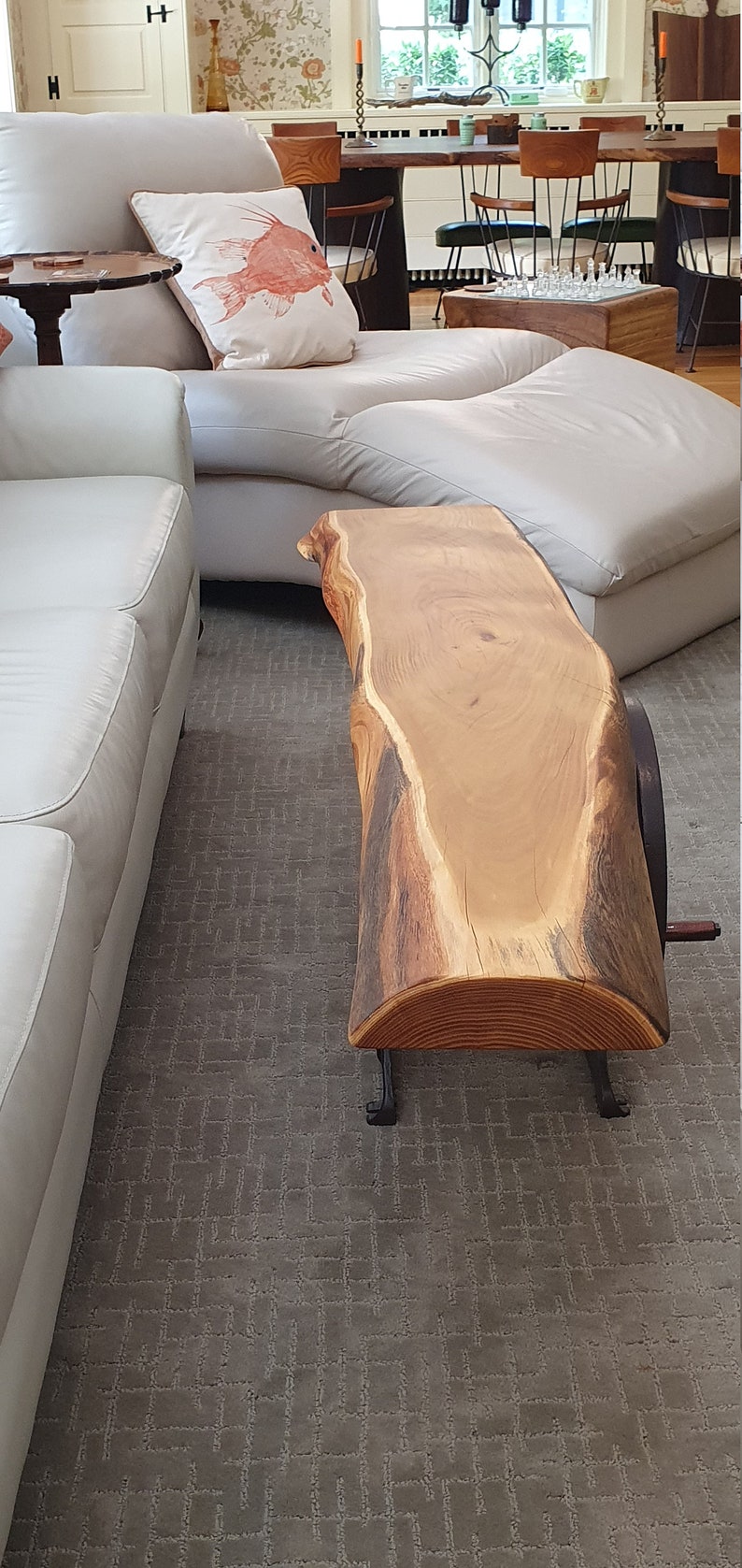 Osage Orange Wood Coffee Table With Ice Block Breaker Base. Etsy