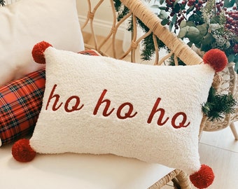 Ho Ho Ho Pillow Cover, Christmas Pillow Cover, Christmas Cushion, Christmas Decoration