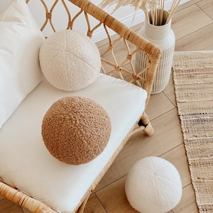 Teddy Boucle Ball Decorative Pillow Teddy Ball Cushion Home Decor  Fluffy