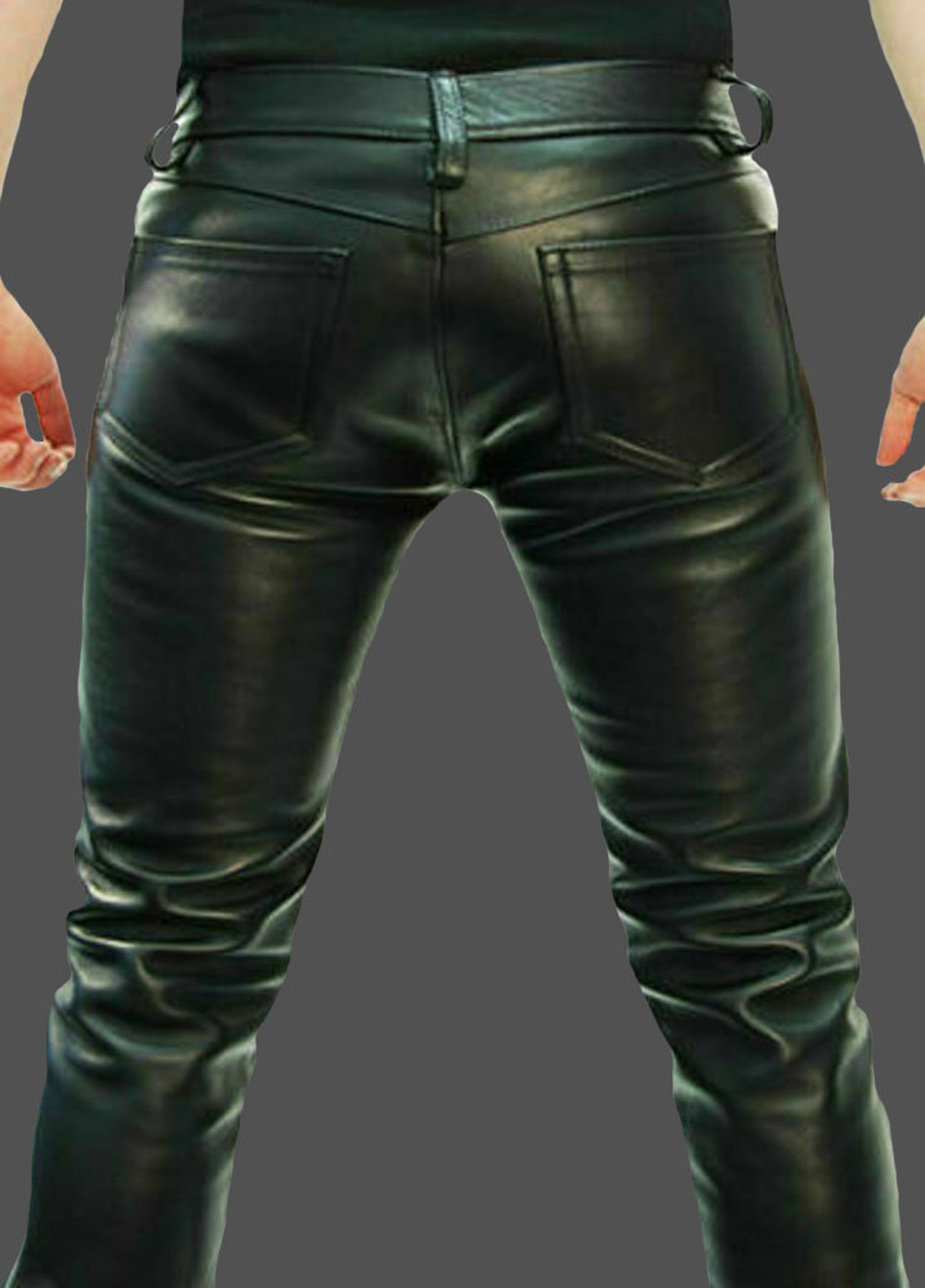 Pantalón de cuero real para hombre / cuero delgado pantalón / Etsy